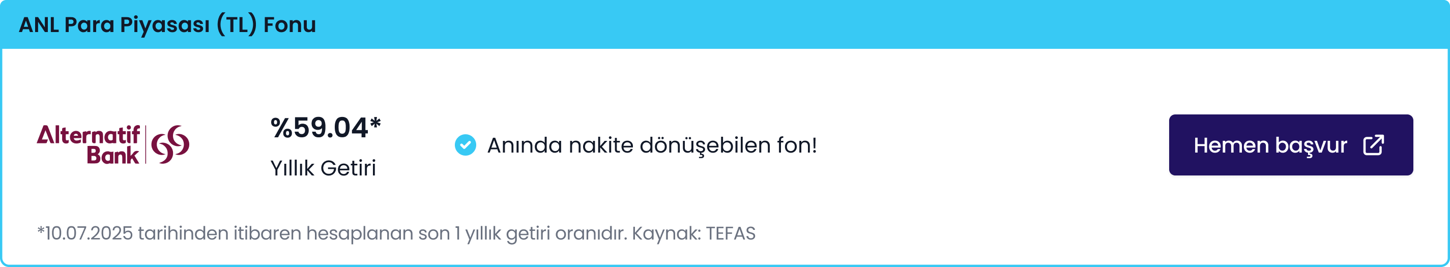 ANL Para Piyasası (TL) Fonu